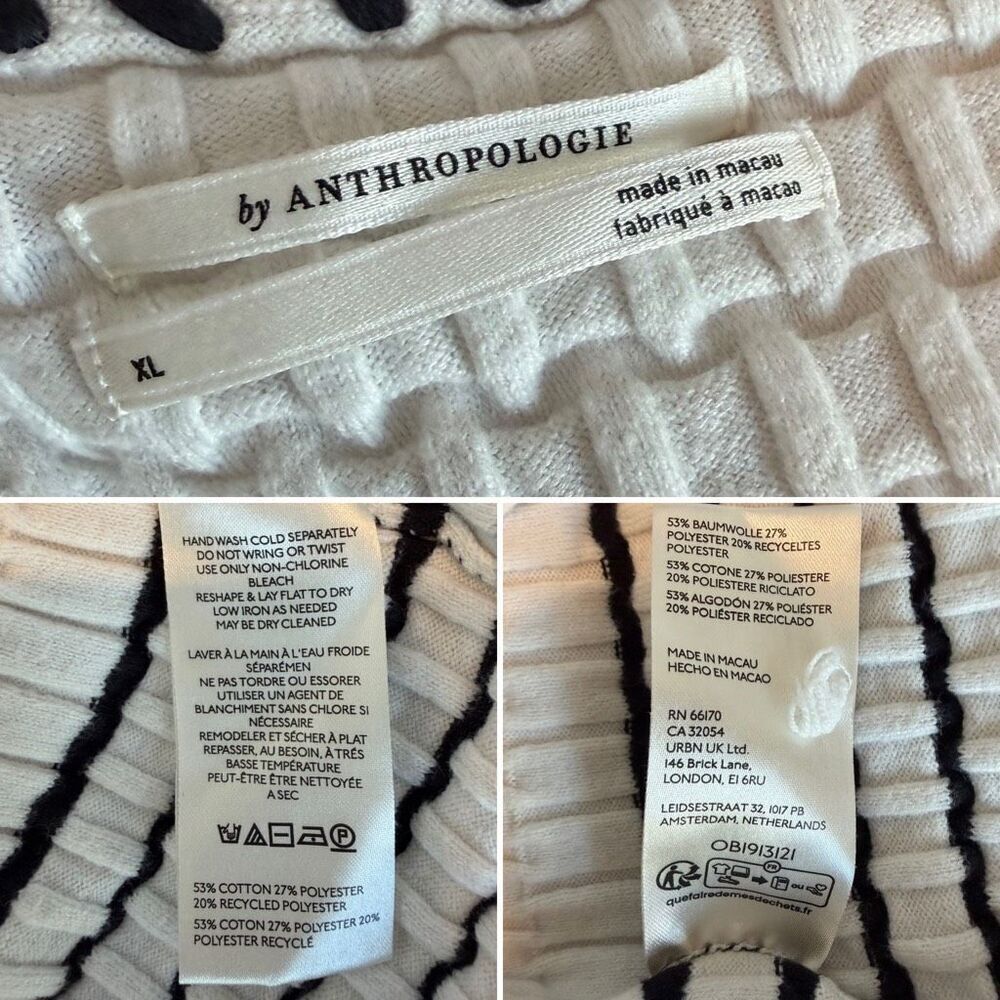 Anthropologie The Aimee Slim Ribbed Knit Midi Dress in White Size XL - Picture 9 of 12